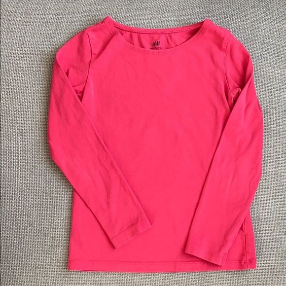 H&M Girl’s Pink Long Sleeve Tee Size 4-6y - Picture 1 of 8